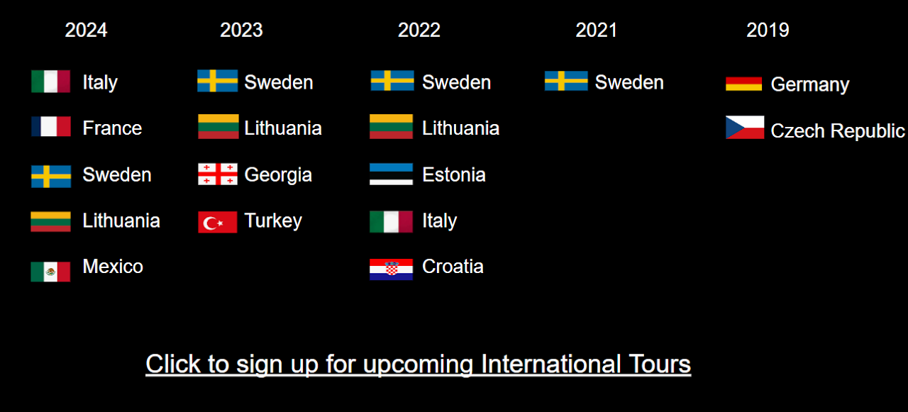 Aviators international wrestling tour timeline, 2019 to 2024